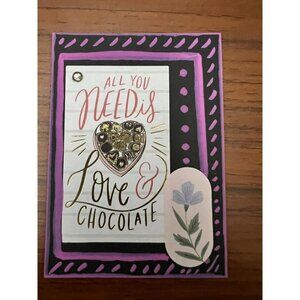 Mixed Media Collage Art Card OOAK ACEO ATC - All You Need Is Love & Chocolate